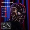 Masque de Spider-Man avec yeux mobiles, clignotants électriques, lumineux, masque extraordinaire, casque de cosplayer pour Noël