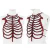 Gothic Style Skeleton Harness PU Skeleton Costume Accessory Creative Cosplay Costume Prop  Party