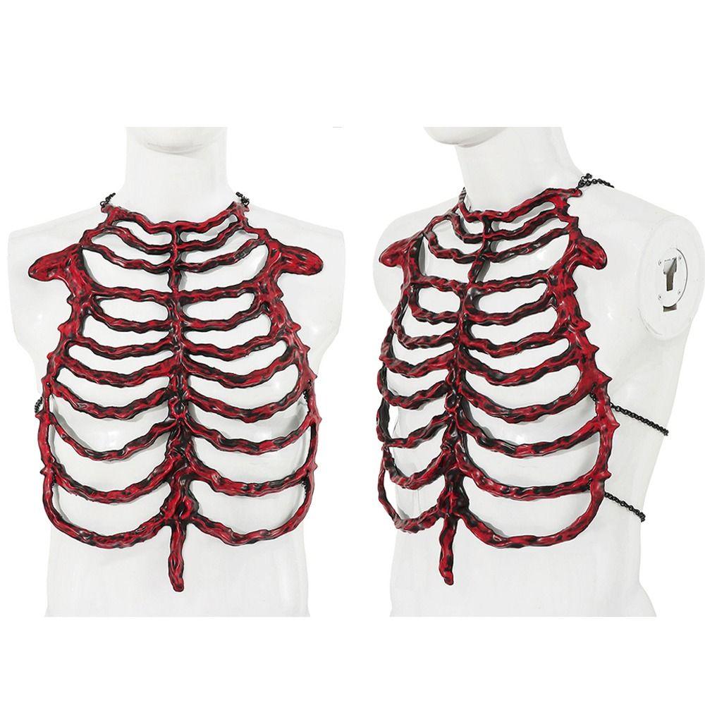 Gothic Style Skeleton Harness PU Skeleton Costume Accessory Creative Cosplay Costume Prop  Party