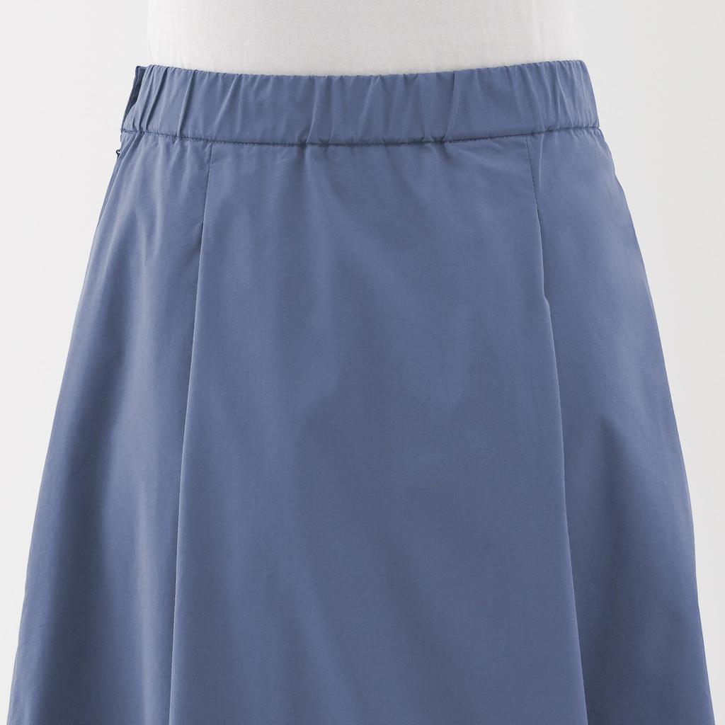 MUJI Women's Quick-Drying Broad Flare Skirt, BE1VAA5S, Smoky Blue, Size S