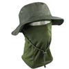 Camouflage Fischerhut mit Gesichtsmaske 2er Set Outdoor Taktischer Anglerhut Sommer Sonnenschutz für Wandern Training