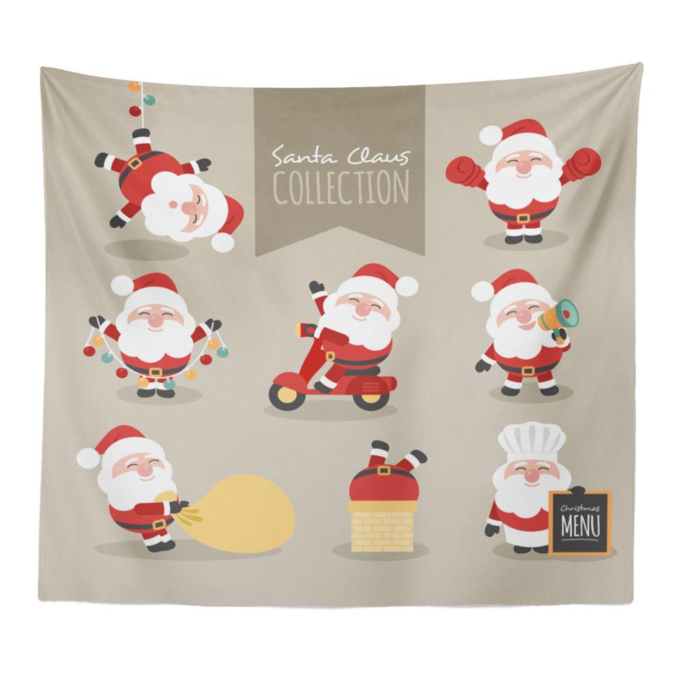 Christmas Series Santa Claus Pattern Tapestry TV Background Wall Landscape Tapestry Cloth Hanging Cloth