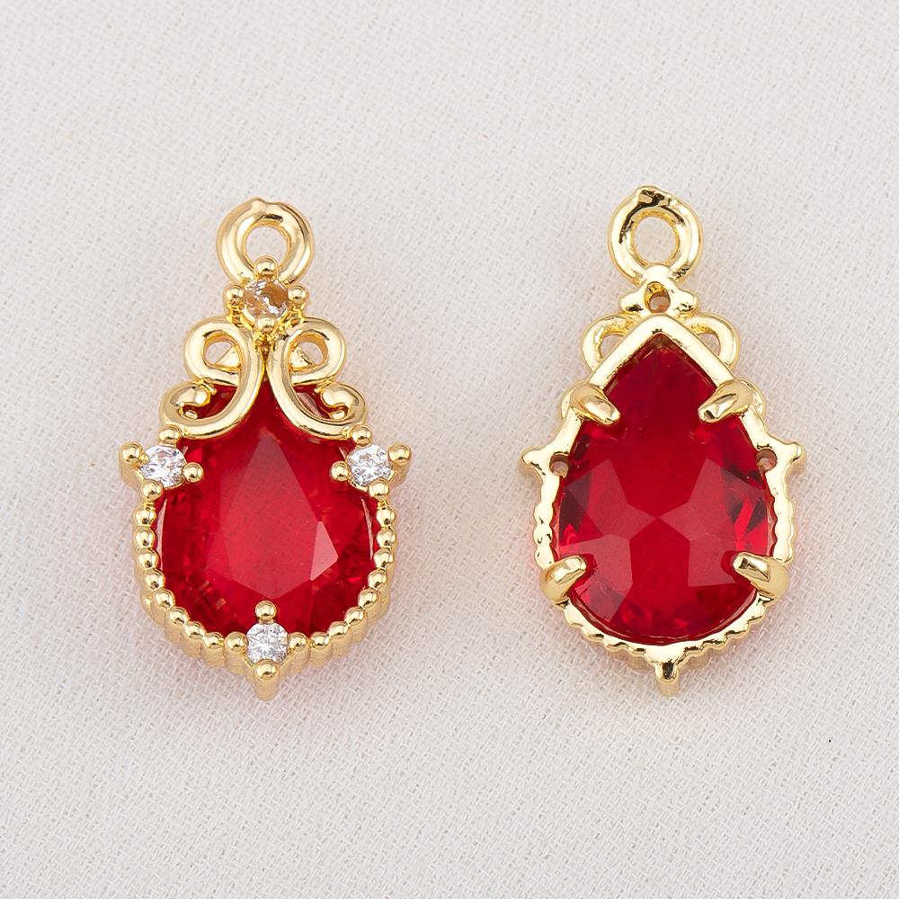 

5pcs Exquisite Zircon Water Drop Pendants Elegant Charm Pendants For DIY Jewelry Making Earrings Necklace Bracelet Accessories