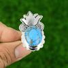 December Natural Copper Blue Turquoise Multi Stone Ring Jewelry Sterling Silver