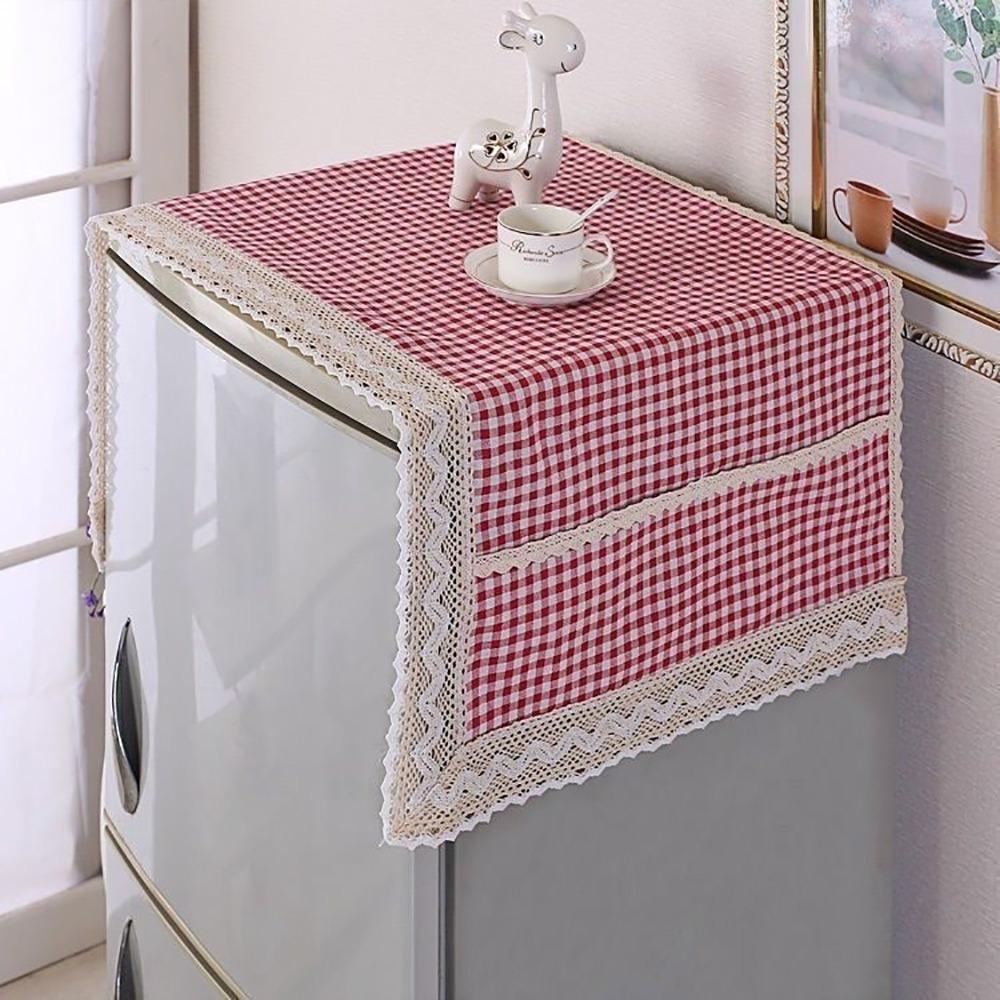 1Pcs Dustproof Refrigerator Cloth Cotton Linen Washing Machine Towel Fridge Protection Cover