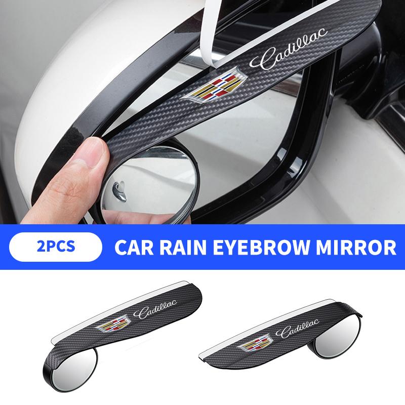 Car Rearview Rain Eyebrow Blind Spot Mirror Small Round Mirror 360 Degrees for Cadillac Logo SRX XT4 XT5 XT6 ATS XTS CTS CT6
