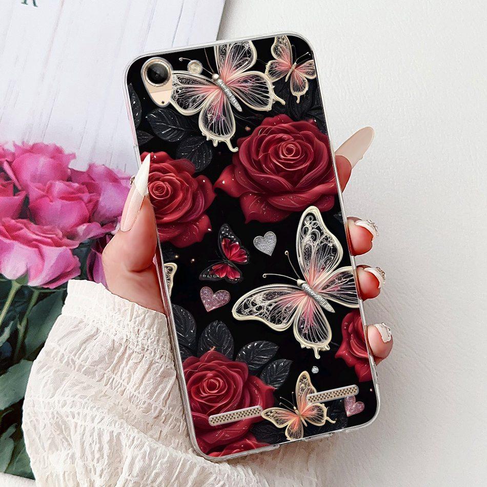 For Lenovo Vibe K5 / K5 Plus / K5 Pro L38041 A6020a40 A6020a46 Phone Case Elegant Floral Butterfly Soft Silicone TPU Cases
