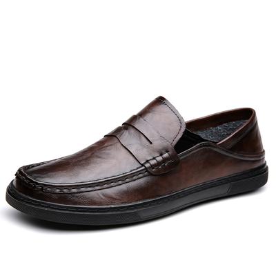 Mode Neue Weichsohlige Business Casual Lederschuhe für Herren Frühling Herbst Neue Designer Bohnenschuhe Männlich Mode Luxus Slipper Mann