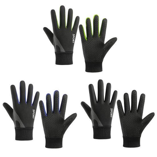 1 Pair Winter Warm Sports Gloves Cold Weather Water-Resistant Thick Plush Lining Touchscreen Gloves for Kids