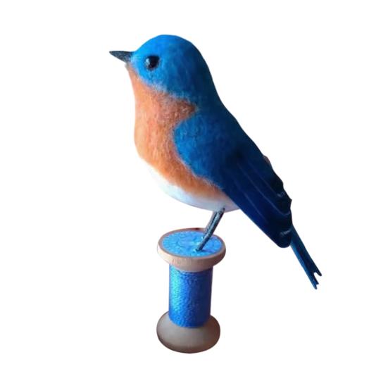Yousheng Felt Bird Sculpture Handmade Wool Songbirds Figure Realistic Wildlife-Inspired Design Soft Layered Feathers Decorative Figurine