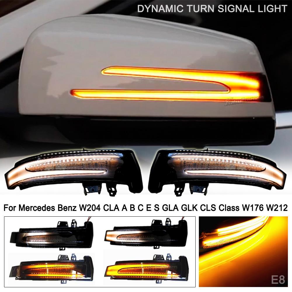2pcs Dynamic Turn Signal LED Light Side Mirror Indicator For Mercedes Benz W204 CLA A B C E S GLA GLK CLS Class W176 W212 Bulbs 7