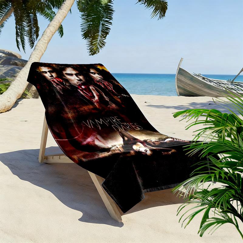 Vampire Diaries Print Strandtuch, Großes Weiches Schnelltrocknendes Handtuch für Strand Camping Schwimmen