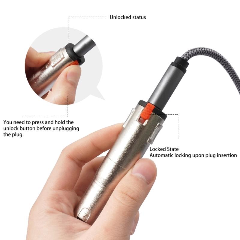 Professional Locking 6.35 1/4 TRS Female To 3Pin XLR Male Balanced Sound Adapter For Equipment And Studio Gear