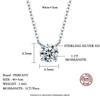 PERFANY 1-5 Carat Moissanite Necklace for Women S925 Pure Silver Diamond Classic Four Claw Pendant Wedding Jewelry