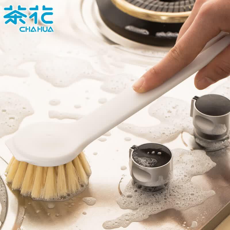 Camellia Long-Handle Kitchen & Bathroom Cleaning Brush