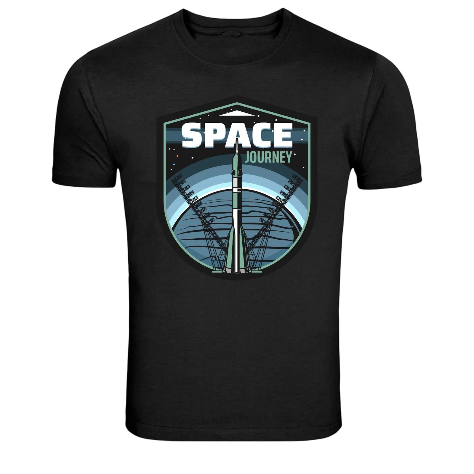 Space Journey Rocket Launch Graphic T Shirt Galaxy Explorer Tee 4XL