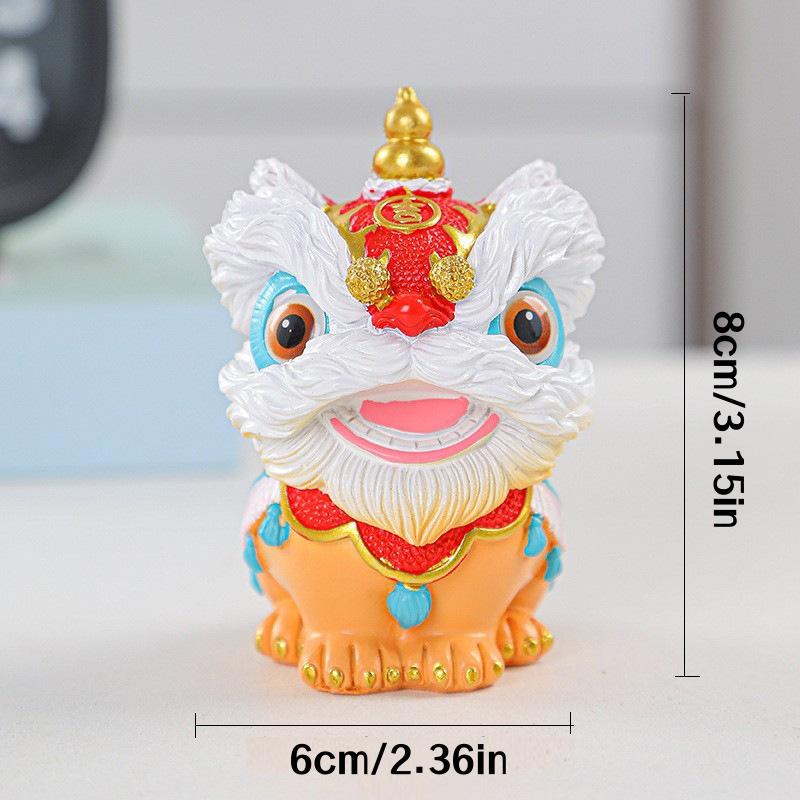 1 Stück festliche Löwentanz-Dekoration im chinesischen Stil für Schreibtisch, Wohnzimmer, TV-Schrank, Weinschrank, Eingangsbereich, hochwertiges Ambiente, elegant