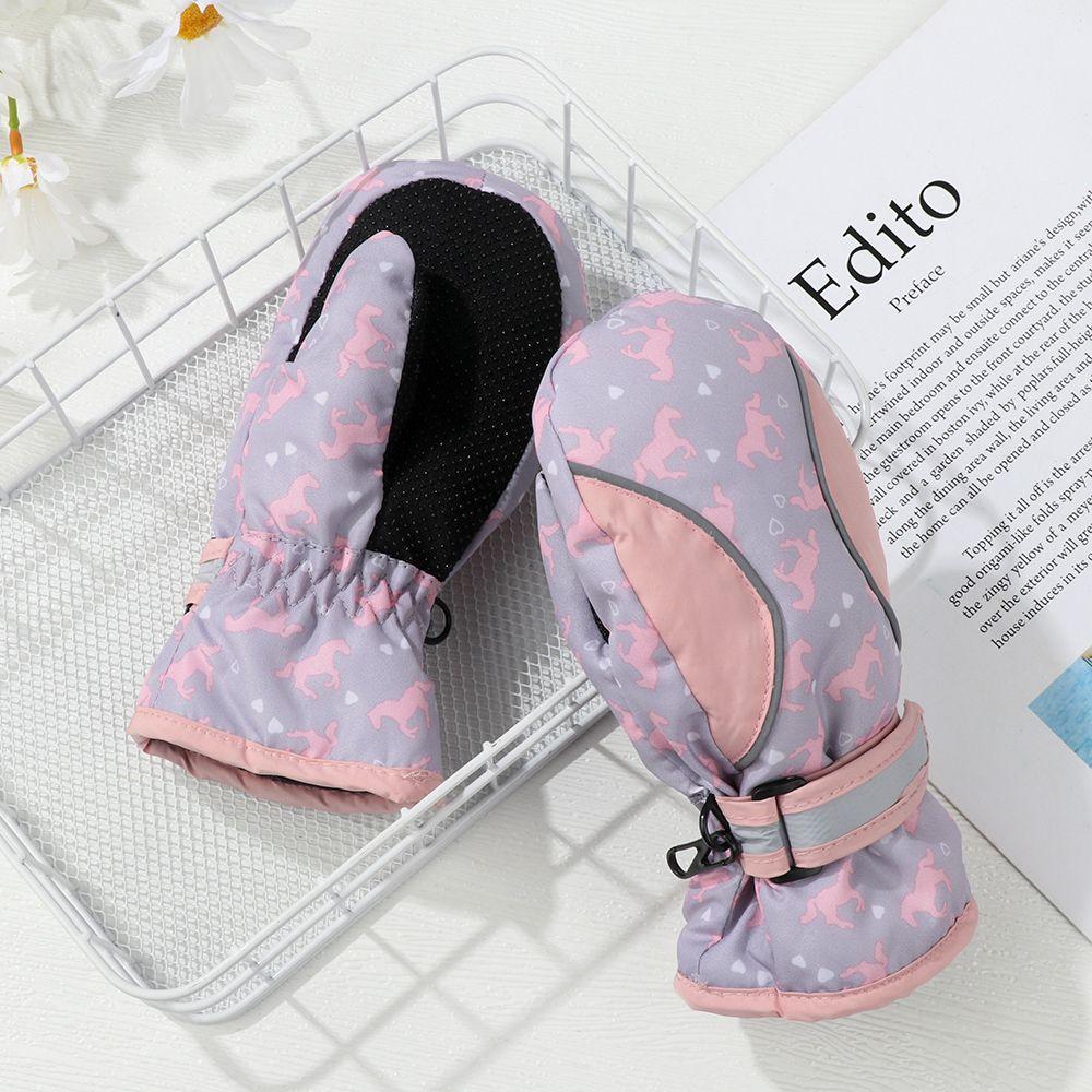Warm Windproof Waterproof Outdoor Riding Long-sleeved Mitten Snow Snowboard Children Ski Gloves