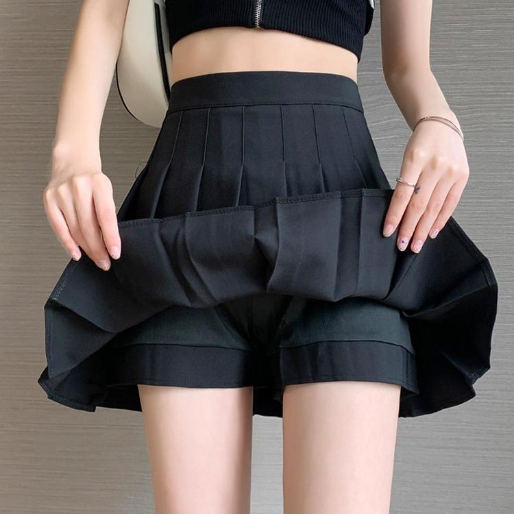 Hnědá sukně Dámské jarní letní oblečení dámské s vysokým pasem Harajuku korejská černá mini plisovaná sukně pro školáčky Uniforma JK