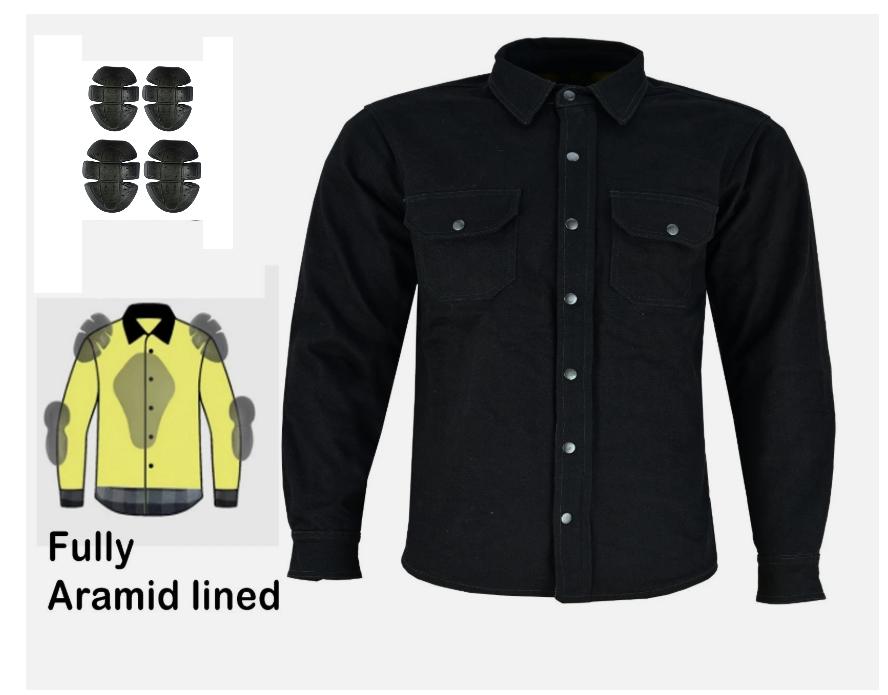Motorradhemd 100% Aramid Kevlar gefüttert Motorrad Schutzkleidung Mit CE Protektoren
