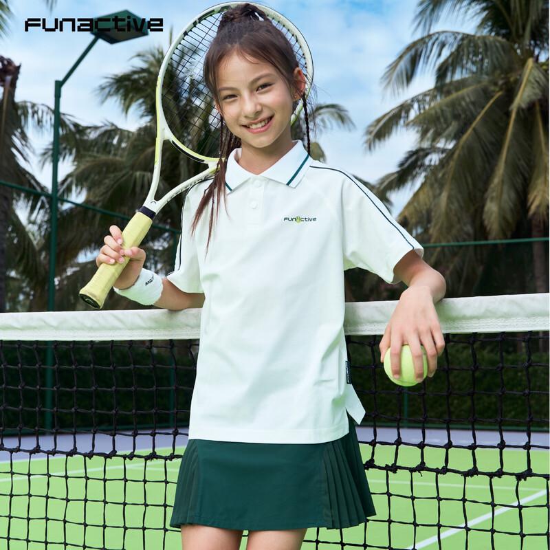 FUN ACTIVE Girls' Short Sleeve Quick-Dry Polo Sports Top