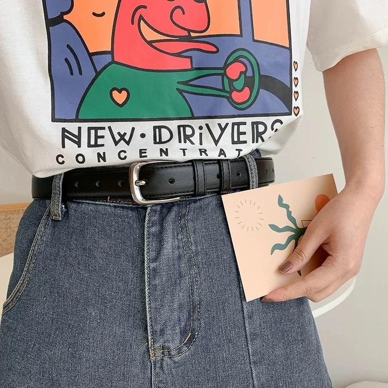 1pc Women's Belt Fashion Simple Versatile Belt Authentic High Grade Trend Soft Belt Paired with Western Trousers Jeans Lady Belt