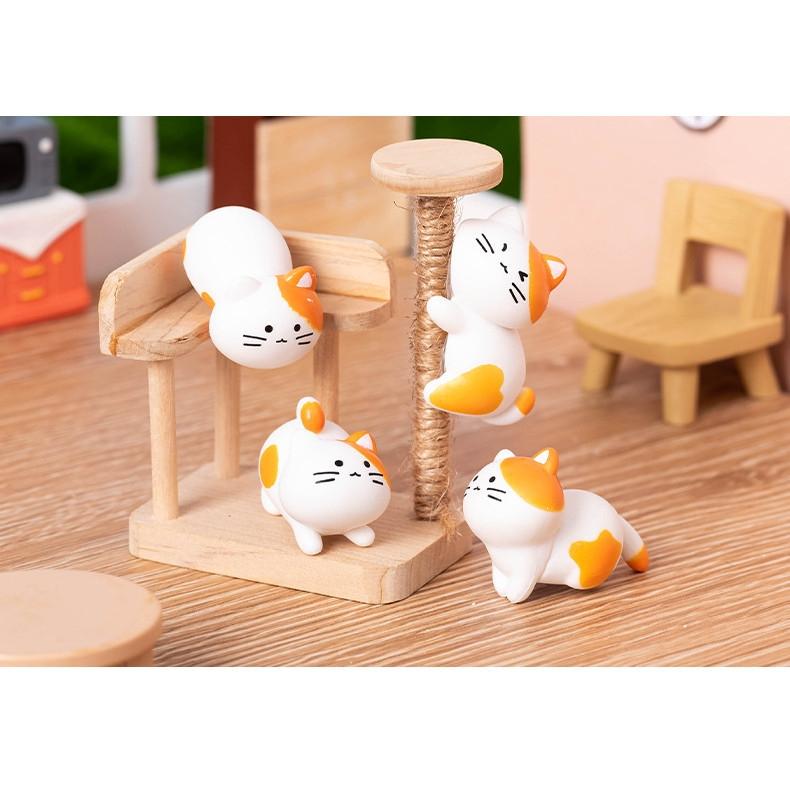 8Pcs Cartoon Cat Miniatures Resin Ornaments Fairy Garden Decoration Moss Terrarium Micro Landscape