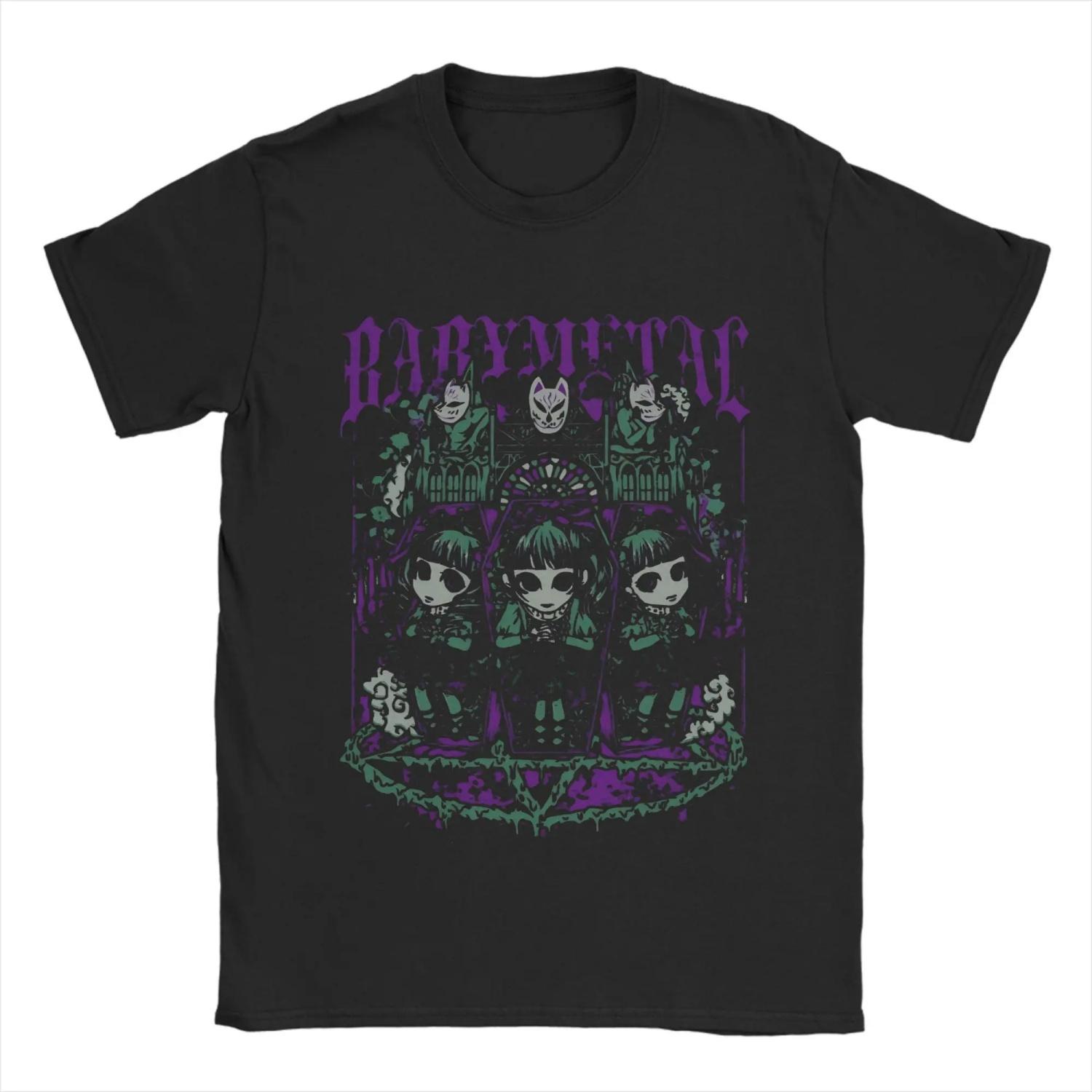 

Baby Metals Men s T Shirts Leisure Tee Shirt Short Sleeve Crew Neck T-Shirt Cotton Summer Tops S чёрный
