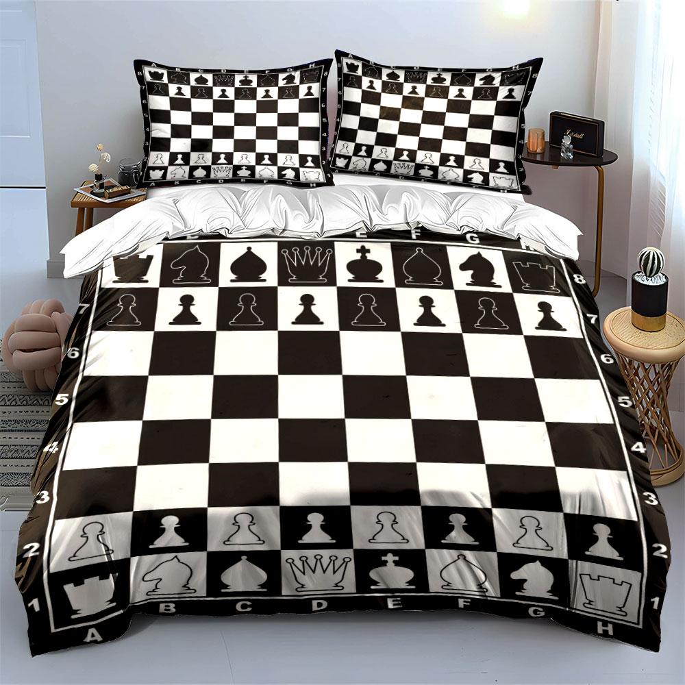 Chess Set Three-Piece Bundle Multiple Sizes Kid'S And Adults' Bedroom Exquisite 3Pc Bedding Set, Gift