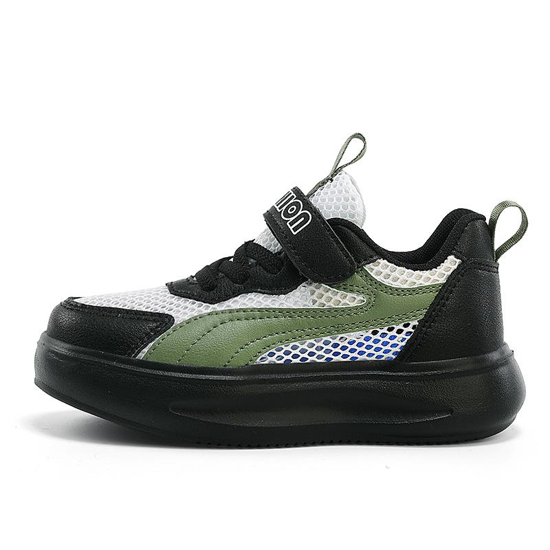 

Летние детские кроссовки Hollow для девочек Легкие спортивные модные кроссовки для мальчиков Кроссовки на липучках для девочек 40 белый/зелёный