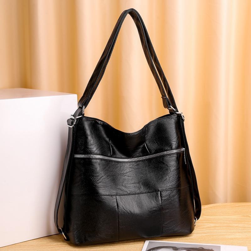 Herbst- und Winter-Einkaufstasche, großes Fassungsvermögen, modische One-Shoulder-Handtasche, trendige PU-Einzel- und Doppelschultertasche mit doppeltem Verwendungszweck