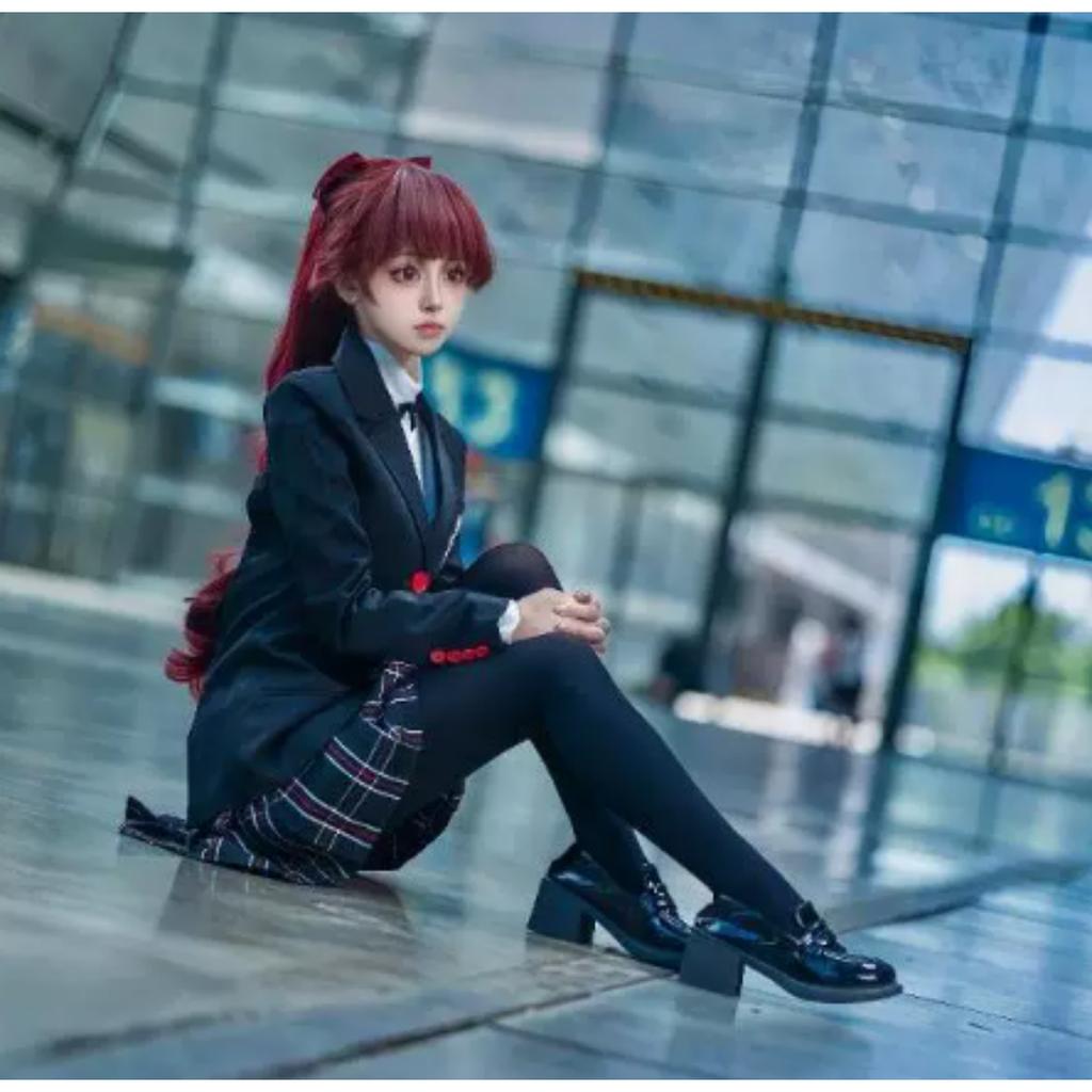 Persona 5 Kasumi Yoshizawa Costume de Cosplay Uniforme JK Insigne d'École Costume Tenue pour Filles Adultes Fête d'Halloween Jeu de Rôle