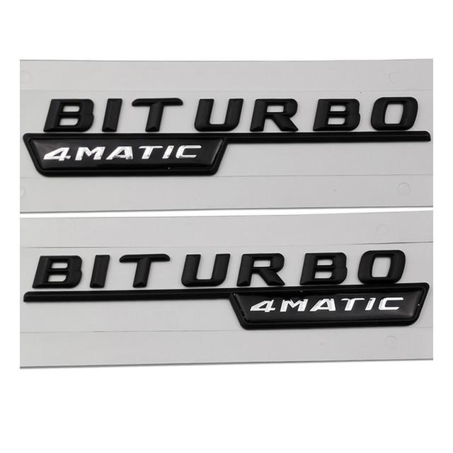 

For BITURBO 4Matic Turbo Sticker For Mercedes AMG Benz W211 W212 W213 W203 W204 W205 Class A ML CLA GLA Tail Emblem Car Styling