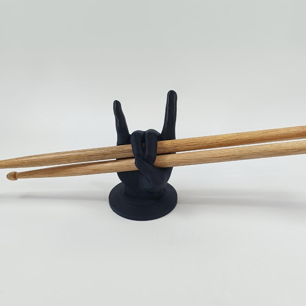 Soporte de Batería con Gesto de Roca Impreso en 3D con Base Antideslizante Plástico Duradero Accesorios para Batería Soporte de Exhibición para Baquetas Regalo para Músico