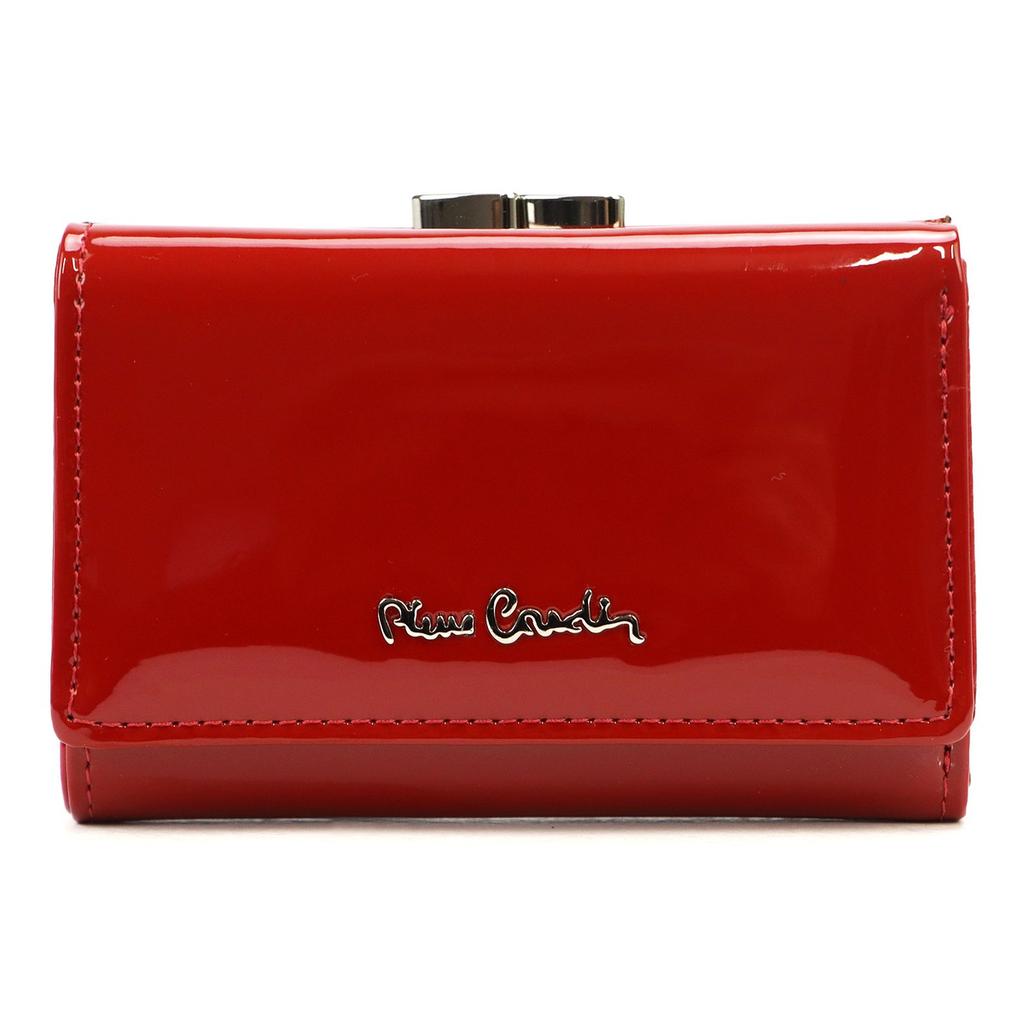 Echtes Leder + Damen-Portemonnaie aus Kunstleder Pierre Cardin 07 SHINY 117