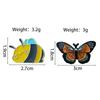 Charming Butterfly & Bee Metal Badge: Cartoon Insect Brooch for Clothing & Accessories