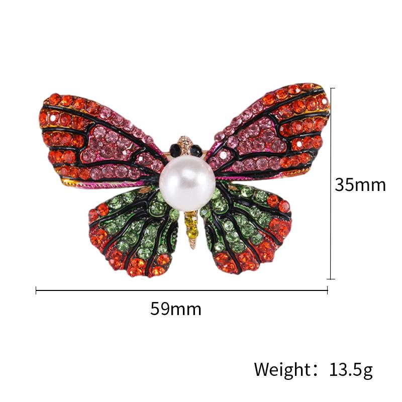 Rhinestone Butterfly Brooches for Women Unisex Enamel Insect Pins Banquet Party Backpack Gifts Jewelry Accessories