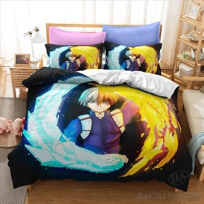Japonské Anime My Hero Academia Tištěná Sada Povlaku na Přikrývku HD Povlak na Přikrývku pro Dětské Ložní Sady Ložní Prádlo Dekorace Ložnice