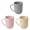 Simple New Style Striped Household Drinking Cup for Water and Mouthwash. Children's Creative Cup with Handle. Made of Wheat Straw.