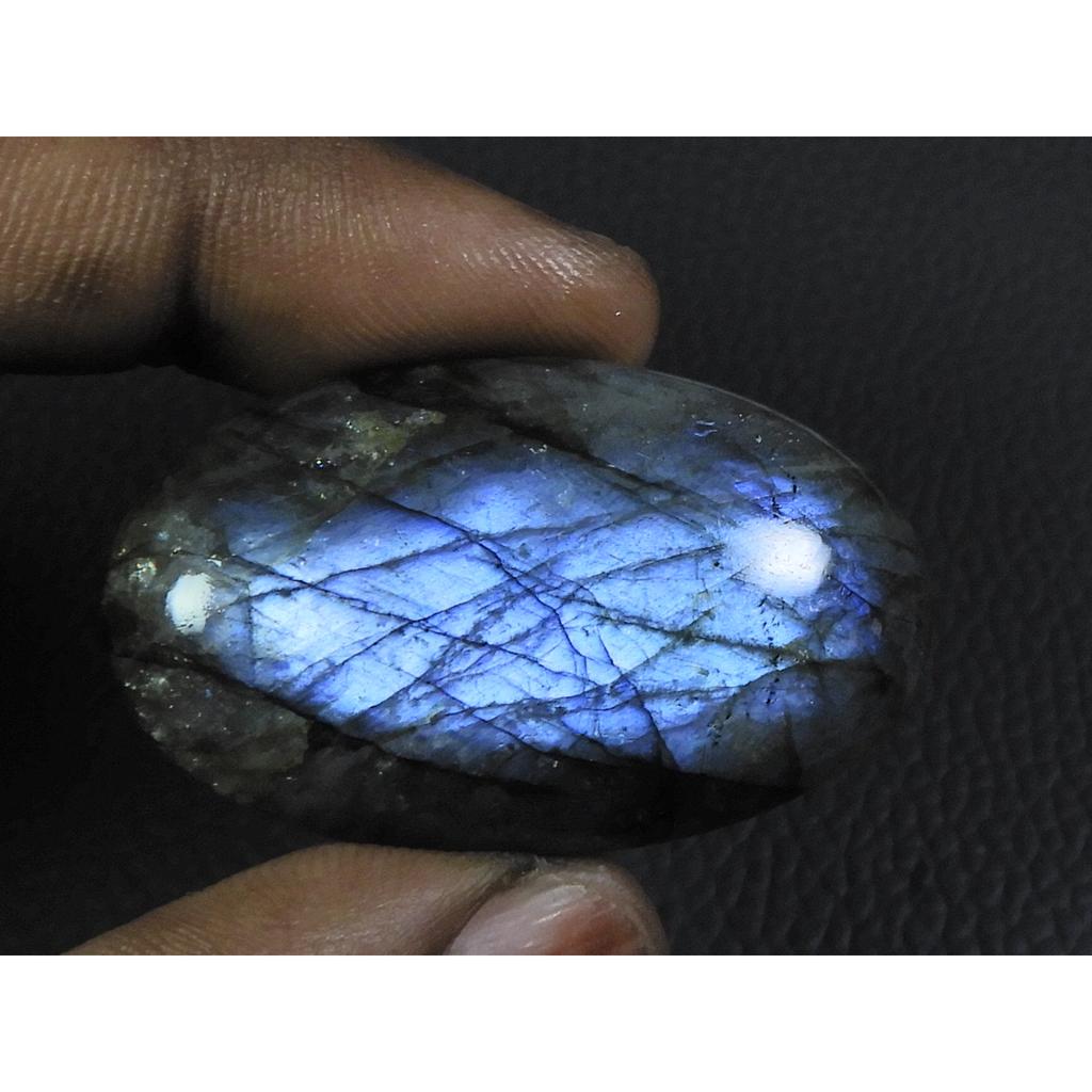 89Cts. Natural Labradorite Blue Fire Oval Cabochon Loose Gemstone 26X43X09MM B-15