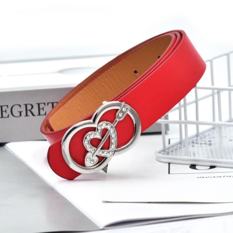 Unique Womens Casual Durable Heart Arrow Buckle Smooth Jeans Belt For Styles All