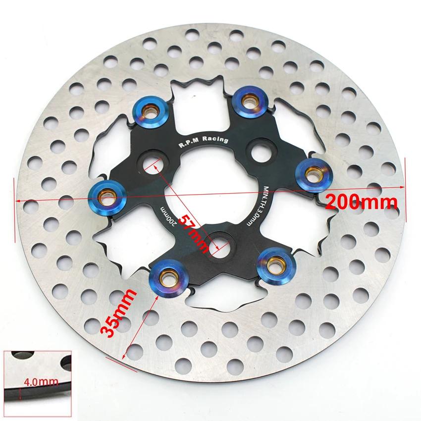 RPM Caliper Motorcycle Disc Rotor Brake Caliper 82mm Pitching Universal 200mm 220mm Disc Floating Rotor with Adapter Bracket