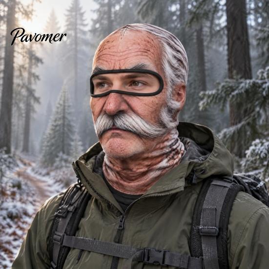 Realistic Face Balaclava Old Man Ski Mask, 3D Funny Balaclava, Novelty Winter Sports Headgear Cover with Neck Coverage for Skiing Snowboarding Outdoor