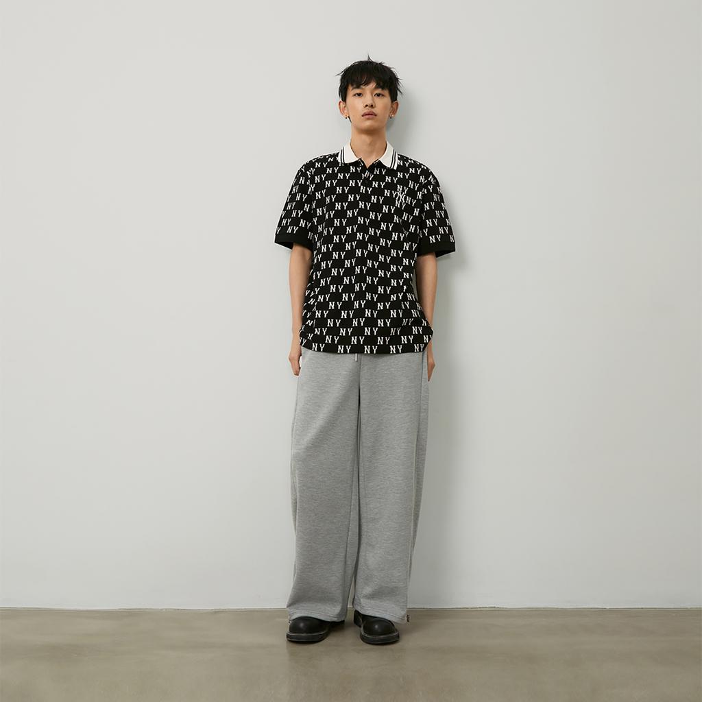 New MLB MONOGRAM Collection New York Yankees SS24 Polo Shirt Unisex Black 3APQM0443-50BKS