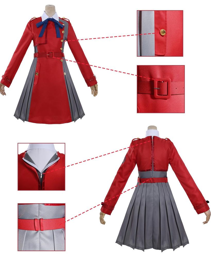 Costume Cosplay Lycoris Recoil Chisaku Nishikigi con Perfetto per Scuola e Abbigliamento da Palco Uniforme Nishikigi con Taglia [Qualità Eccellente] Parrucca, Adulti,