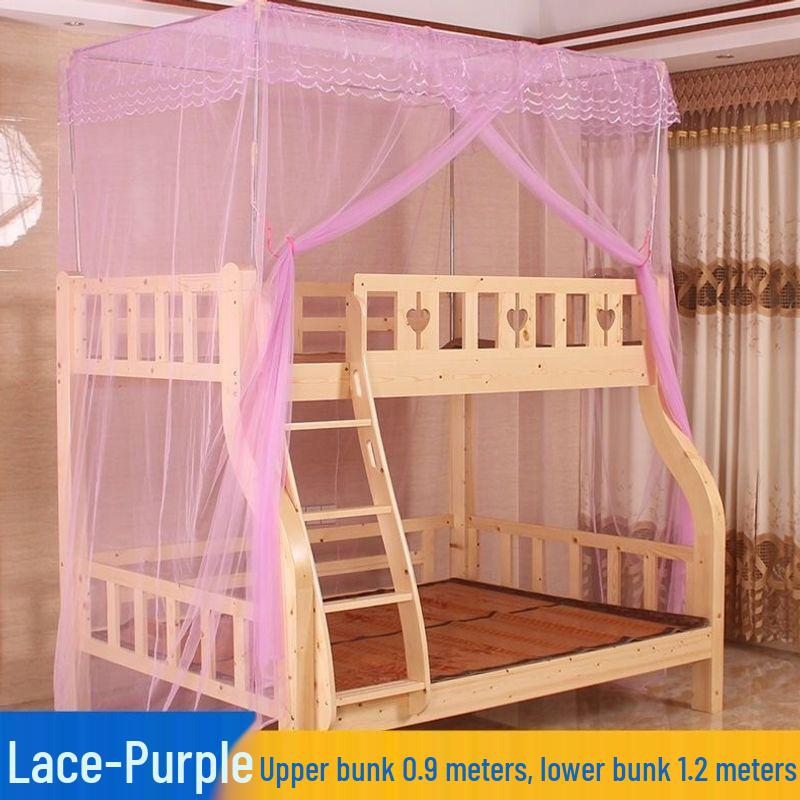 Child & Mother Integrated Bunk Bed with Double Layer Encrypted Mosquito Net and Thickened Support