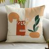 Abstract Botanical Pillowcase Boho Throw Cushion Cover Modern Plant Life Decor Geometric Leaf Print Neutral Bedroom Accent