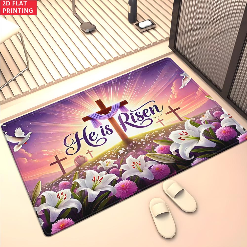 Cute Rabbit Easter Eggs Large Room Carpet Non Slip Cartoon Kids Bedroom Living Room Floor Mat Home Decor Children's Play Carpet