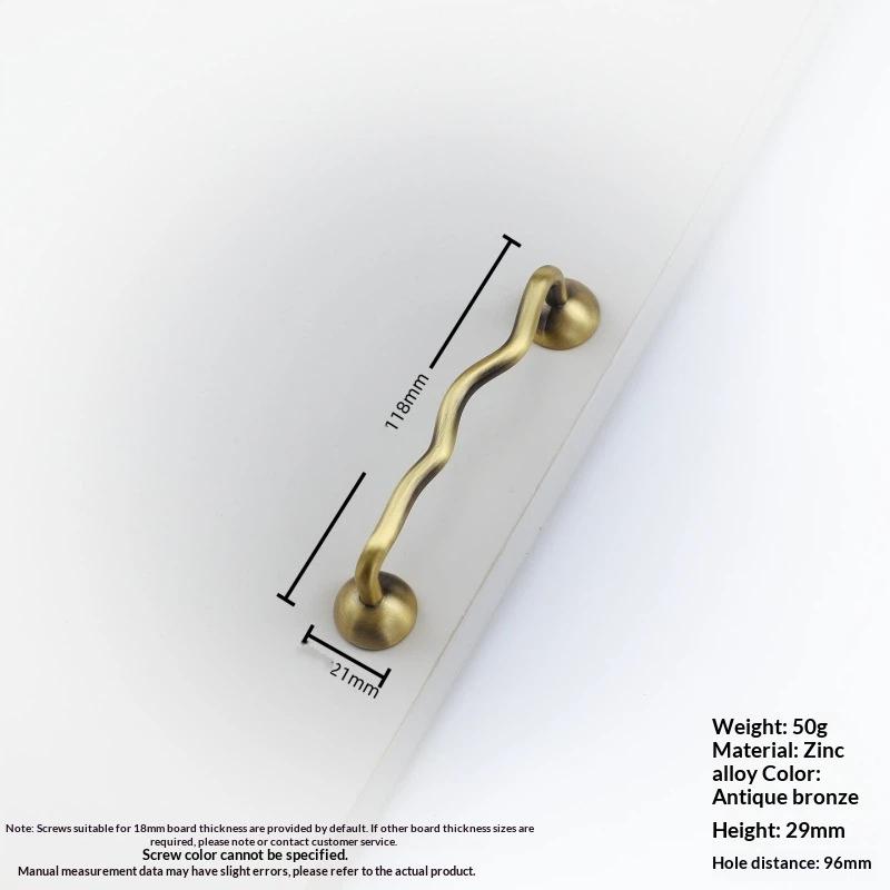 Wavy Rust Resistant Cabinet Door Handles Zinc Alloy Sleek Pulls for Bedroom Wardrobe Cupboard Home Upgrade