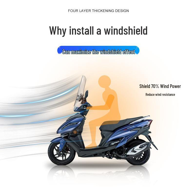 Electric Vehicle & Scooter Universal HD Transparent Windshield